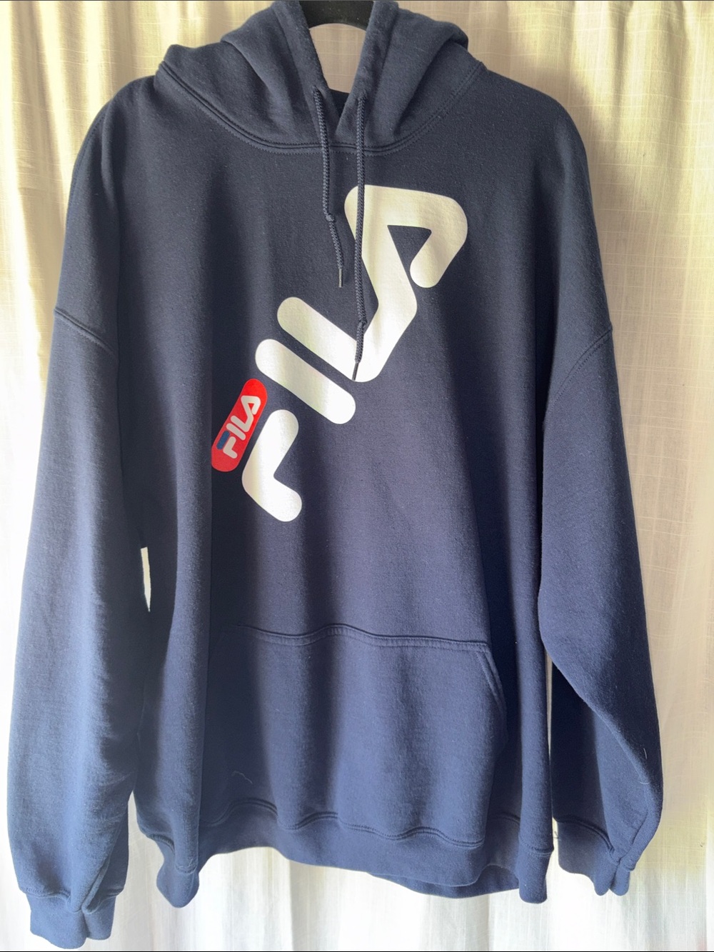 Fila Men's Navy Hoodie with White & Red Logo